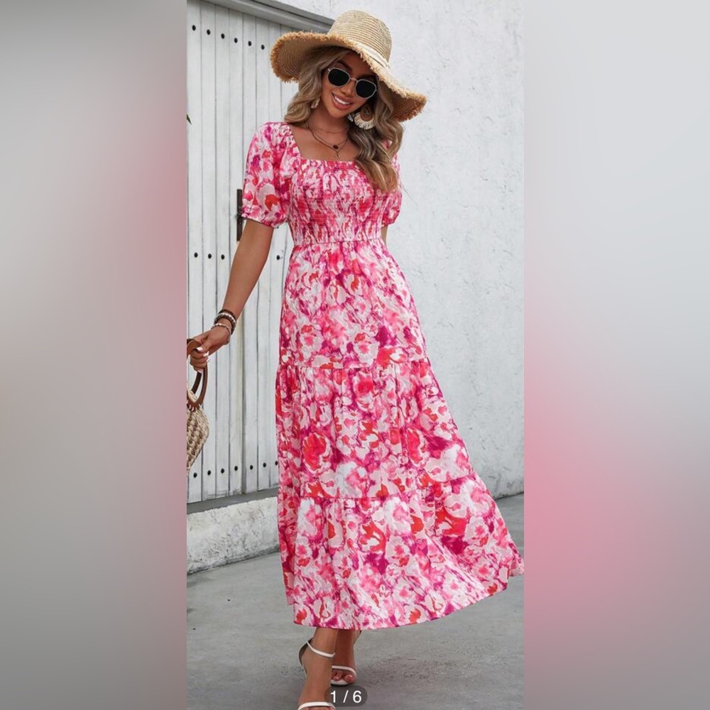 TIEDYE PRINTED PINK DRESS!!